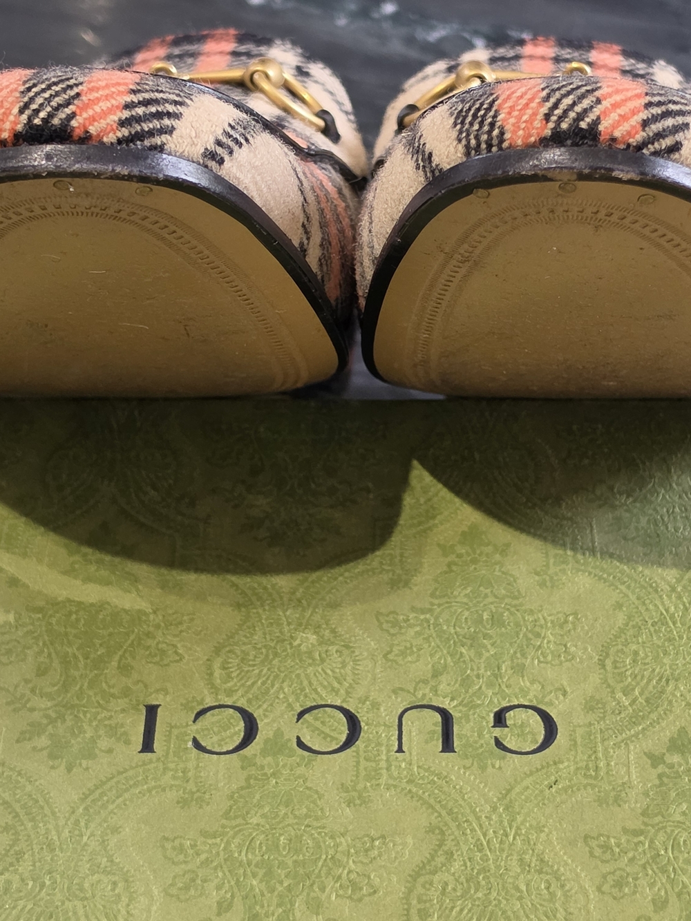 Gucci Jordaan Wool Plaid Loafers, 12 - Picture 9 of 10